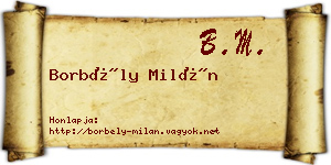 Borbély Milán névjegykártya