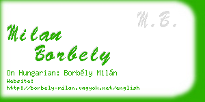 milan borbely business card