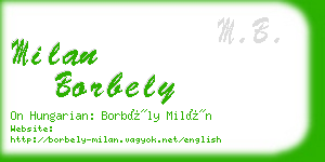 milan borbely business card